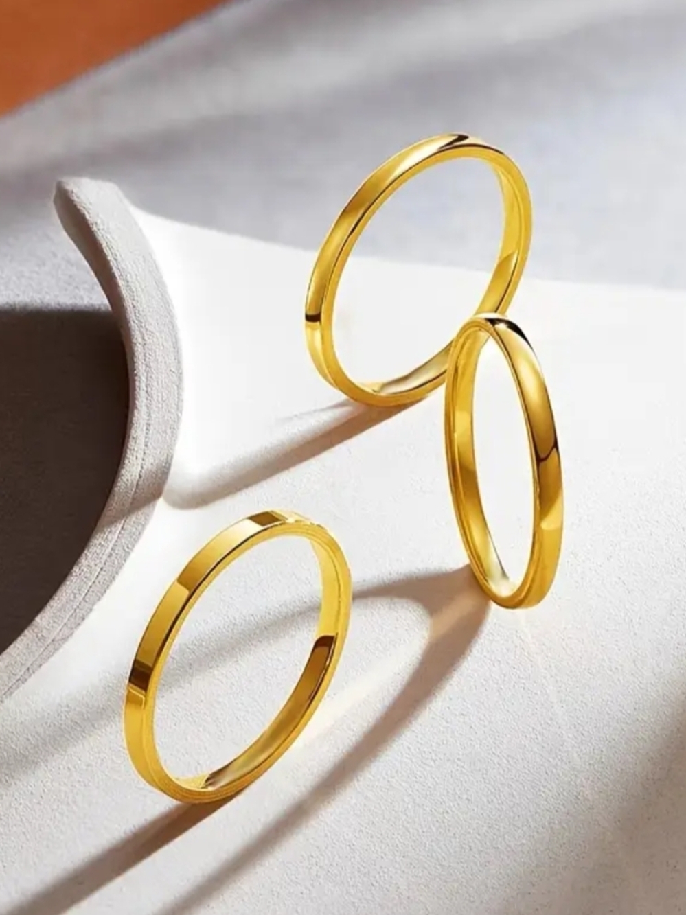 18 KT Gold Over Titanium Stacking Rings